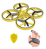 Stuff Certified® ZF04 Drohne mit Handsteuerung - Mini RC Pocket Quadcopter Spielzeug Gelb