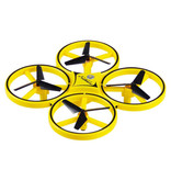 Stuff Certified® Drone ZF04 avec commande manuelle - Mini RC Pocket Quadcopter Toy Jaune