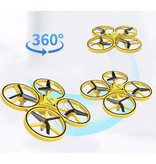 Stuff Certified® ZF04 Drone met Handbediening - Mini RC Pocket Quadcopter Speelgoed Geel