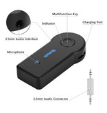 Stuff Certified® Bluetooth 5.0 Ontvanger Transmitter AUX Jack 3.5mm - Draadloze Adapter Audio Receiver Streamen Handsfree Bellen + Microfoon