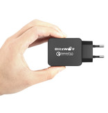 Blitzwolf Cargador de enchufe USB de carga rápida de 18 W - Cargador de pared de carga rápida 3.0 Cargador de pared Adaptador de cargador de CA para el hogar Negro