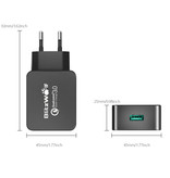 Blitzwolf Fast Charge 18W USB Stekkerlader - Quick Charge 3.0 Muur Oplader Wallcharger AC Thuislader Adapter Zwart
