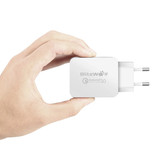 Blitzwolf Cargador de enchufe USB de carga rápida de 18 W - Cargador de pared de carga rápida 3.0 Cargador de pared Adaptador de cargador doméstico de CA Blanco