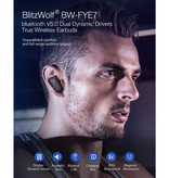 Blitzwolf BW-FYE7 Bezprzewodowe słuchawki douszne - TWS Słuchawki sportowe Sterowanie jednym przyciskiem Słuchawki douszne Bluetooth 5.0 Bezprzewodowe słuchawki Słuchawki douszne Czarne
