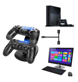 Stuff Certified® Stazione di ricarica per PlayStation 4 Dock di ricarica per controller - Doppia stazione di ricarica nera