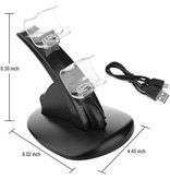 Stuff Certified® Charging Station for PlayStation 4 Charging Dock Station for Controller - Dual Charging Station Black