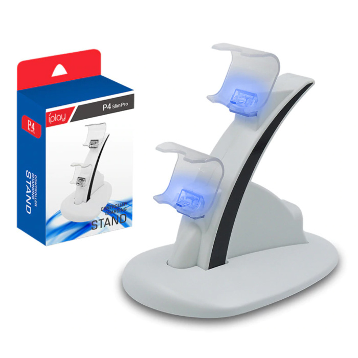 Charging Station for PlayStation 4 Charging Dock Station for Controller - Dual Charging Station White