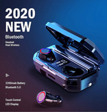 Kuge Écouteurs sans fil TWS - 2200mAh Powerbank Smart Touch Control Bluetooth 5.0 Écouteurs intra-auriculaires sans fil Écouteurs Écouteurs