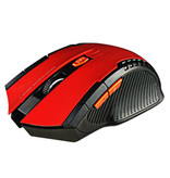 Stuff Certified® Drahtlose Gaming-Maus Optisch - beidhändig und ergonomisch mit DPI-Einstellung - 1600 DPI - 6 Tasten - Rot