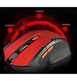 Stuff Certified® Drahtlose Gaming-Maus Optisch - beidhändig und ergonomisch mit DPI-Einstellung - 1600 DPI - 6 Tasten - Rot