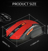 Stuff Certified® Mouse da gioco wireless ottico - Ambidestro ed ergonomico con regolazione DPI - 1600 DPI - 6 pulsanti - Rosso