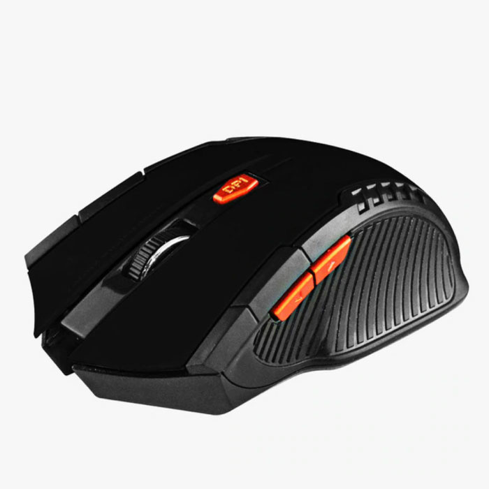 Mouse da gioco wireless ottico - Ambidestro ed ergonomico con regolazione DPI - 1600 DPI - 6 pulsanti - Nero