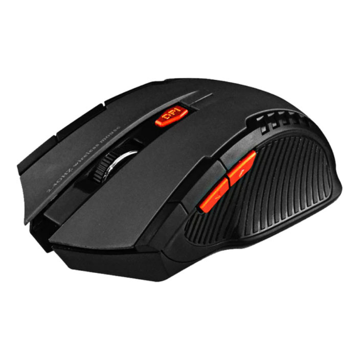 Mouse da gioco wireless ottico - Ambidestro ed ergonomico con regolazione DPI - 1600 DPI - 6 pulsanti - Grigio