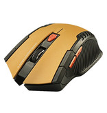 Stuff Certified® Mouse da gioco wireless ottico - Ambidestro ed ergonomico con regolazione DPI - 1600 DPI - 6 pulsanti - Oro