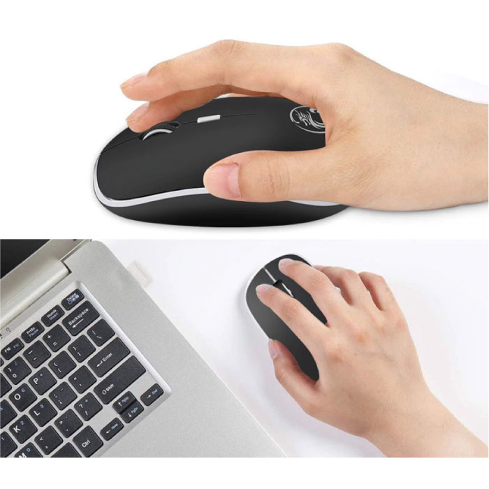 Stuff Certified® Bezprzewodowa mysz G-1600 bezszumowa - optyczna - oburęczna i ergonomiczna - szara