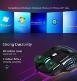 iMice X7 Optical Gaming Mouse verkabelt - Rechtshänder und ergonomisch mit DPI-Einstellung - 5500 DPI - 7 Tasten - Schwarz