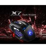 iMice Mouse da gioco ottico X7 cablato - Destro ed ergonomico con regolazione DPI - 5500 DPI - 7 pulsanti - Nero