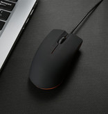 Robotsky Ratón óptico M20 con cable - Silencioso / Óptico / Ambidiestro / Ergonómico - Negro