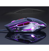 Zuoya MMR5 Optical Gaming Mouse verkabelt - Rechtshänder und ergonomisch mit DPI-Einstellung - 3200 DPI - 7 Tasten - Schwarz