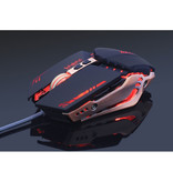 Zuoya MMR5 Optical Gaming Mouse Wired - Right-handed and Ergonomic with DPI Adjustment - 3200 DPI - 7 Buttons - Black