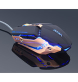 Zuoya MMR5 Optical Gaming Mouse verkabelt - Rechtshänder und ergonomisch mit DPI-Einstellung - 3200 DPI - 7 Tasten - Schwarz