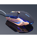 Zuoya Mouse da gioco ottico MMR5 cablato - Destro ed ergonomico con regolazione DPI - 3200 DPI - 7 pulsanti - Nero