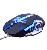 Zuoya MMR4 Optical Gaming Mouse verkabelt - Rechtshänder und ergonomisch mit DPI-Einstellung - 3200 DPI - 6 Tasten - Schwarz