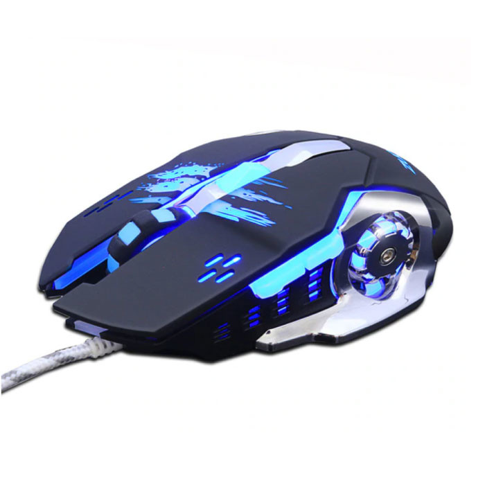 Souris de jeu optique MMR4 filaire - Droitier et ergonomique avec réglage DPI - 3200 DPI - 6 boutons - Noir