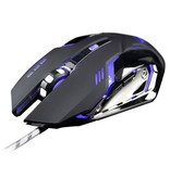 Zuoya MMR4 Optical Gaming Mouse verkabelt - Rechtshänder und ergonomisch mit DPI-Einstellung - 3200 DPI - 6 Tasten - Schwarz