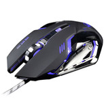 Zuoya MMR4 Optical Gaming Mouse Wired - Right-handed and Ergonomic with DPI Adjustment - 3200 DPI - 6 Buttons - Black