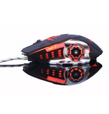 Zuoya Souris de jeu optique MMR4 filaire - Droitier et ergonomique avec réglage DPI - 3200 DPI - 6 boutons - Noir