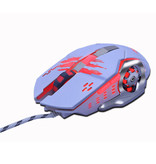 Zuoya Przewodowa optyczna mysz do gier MMR4 - praworęczna i ergonomiczna z regulacją DPI - 3200 DPI - 6 przycisków - biała