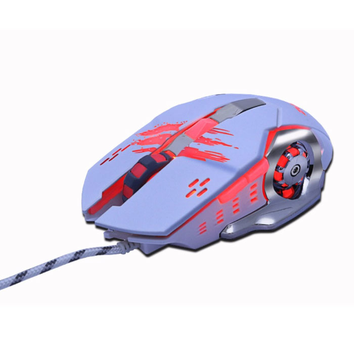 Mouse da gioco ottico MMR4 cablato - Destro ed ergonomico con regolazione DPI - 3200 DPI - 6 pulsanti - Bianco