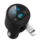 Korseed Cargador de coche USB dual 3.6A con transmisor Bluetooth - Cargador de manos libres Kit de radio FM con ranura para tarjeta SD Negro