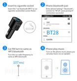 Korseed Caricabatteria da auto doppio USB 3.6A con trasmettitore Bluetooth - Kit radio FM caricatore vivavoce con slot per scheda SD nero