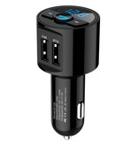 Korseed Cargador de coche USB dual 3.6A con transmisor Bluetooth - Cargador de manos libres Kit de radio FM con ranura para tarjeta SD Negro