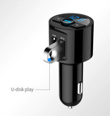 Korseed 3.6A Dual USB Car Charger with Bluetooth Transmitter - Handsfree Charger FM Radio Kit With SD Card Slot Black