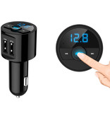 Korseed 3.6A Dual USB Car Charger with Bluetooth Transmitter - Handsfree Charger FM Radio Kit With SD Card Slot Black