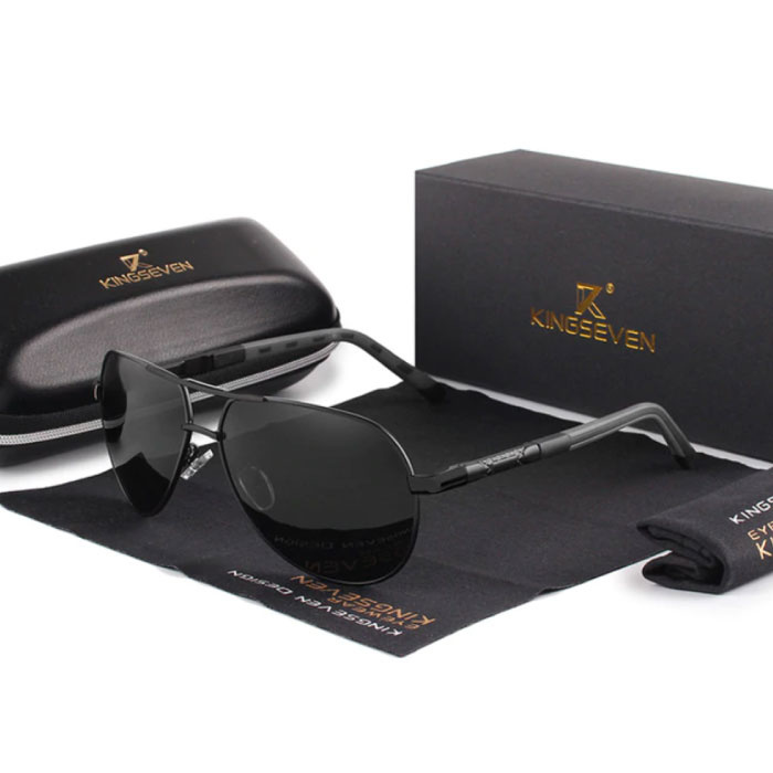 Occhiali da sole Goldstar - Occhiali da pilota con UV400 e filtro di polarizzazione per uomini e donne - neri