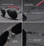 Kingseven Goldstar Sonnenbrille - Pilotbrille mit UV400 und Polarisationsfilter für Männer und Frauen - Schwarz