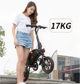 Dyu Foldable Electric Bicycle - Off-Road Smart E Bike - 240W - 6 Ah Battery - Black