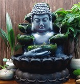 VINRITO Statua ornamentale del Buddha a cascata - Decorazione per fontana a LED Ornamento Feng Shui