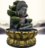 VINRITO Estatua de Buda de cascada ornamental - Decoración de fuente LED Adorno de Feng Shui