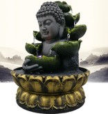 VINRITO Sier Waterval Boeddha Beeld - LED Fontein Decor Feng Shui Ornament