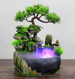 Minideal Cascade d'ornement Feng Shui avec brume LED - Ornement de décoration de fontaine LED