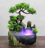 Minideal Ornamental Waterfall Feng Shui with LED Mist - LED Fountain Decor Ornament