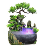 Minideal Cascada ornamental Feng Shui con niebla LED - Adorno de decoración de fuente LED