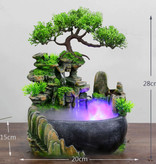 Minideal Cascada ornamental Feng Shui con niebla LED - Adorno de decoración de fuente LED