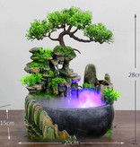 Minideal Ornamentaler Wasserfall Feng Shui mit LED-Nebel - LED-Brunnen-Dekor-Ornament