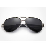 Kingseven Goldstar Sonnenbrille - Pilotbrille mit UV400 und Polarisationsfilter für Männer und Frauen - Grau